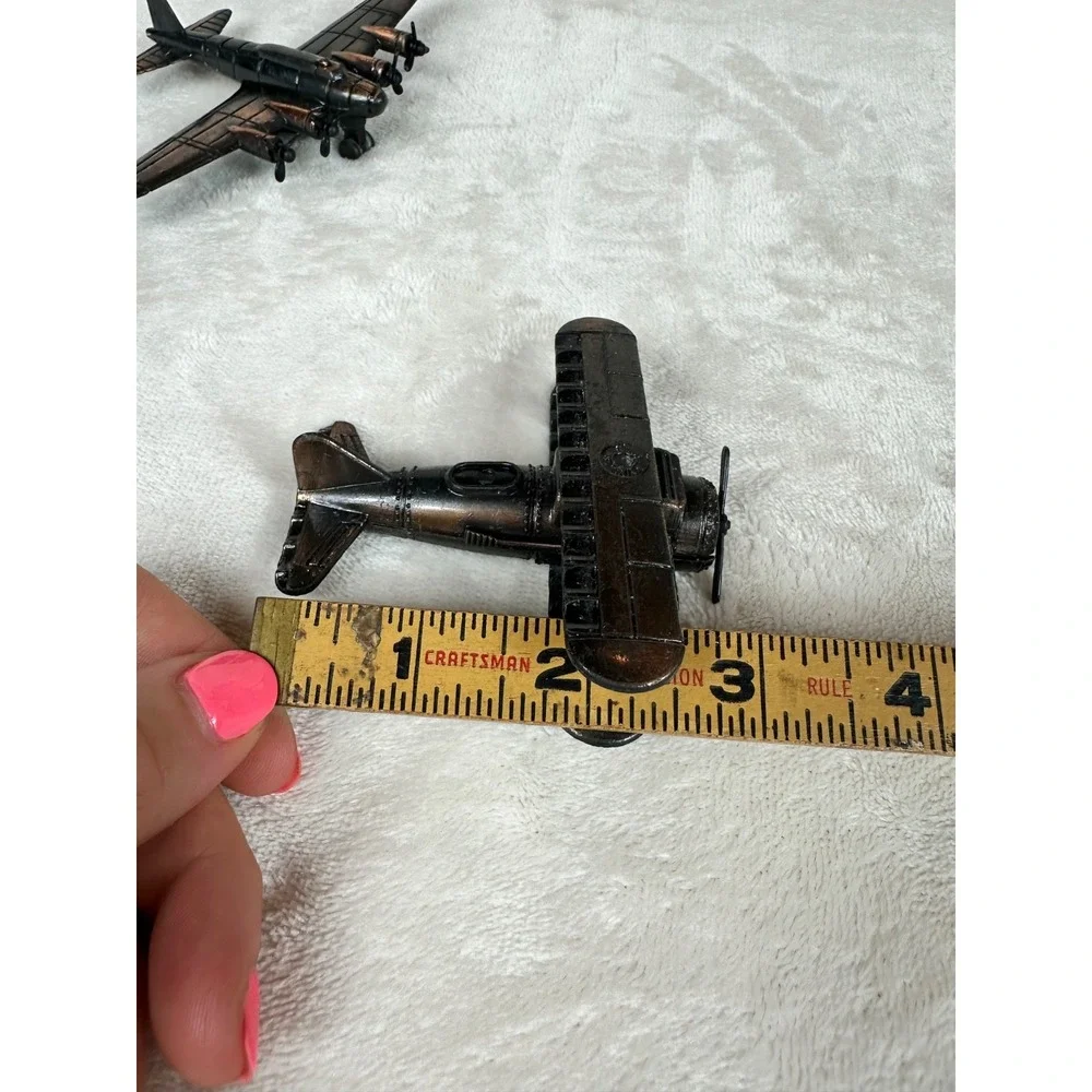 Bronze Colored Die Cast Metal Dual Engine Passenger Plane Pencil Sharpeners